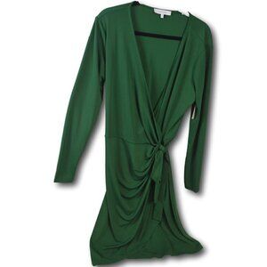 Lark & Ro Emerald Green Long Sleeve Matte Jersey Wrap Size: XL